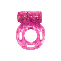Кольцо эрекционное "Rings Axle-pin"с вибрацией розовое - фото - 2