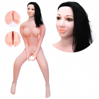 Кукла "Маргарита" с реалистичными кистями и стопами, брюнетка, сидит (вагина и анус Киберскин, вибратор, насос) - фото - 3