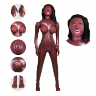 Кукла "Лионелла" с реалистичными кистями и стопами, мулатка (вагина и анус Киберскин, вибратор, насос) - фото - 4