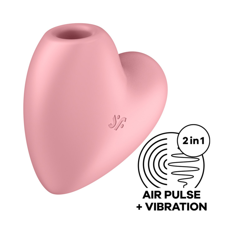 Вакуумно-волновой стимулятор с вибрацией Satisfyer Cutie Heart, розовый - фото - 6