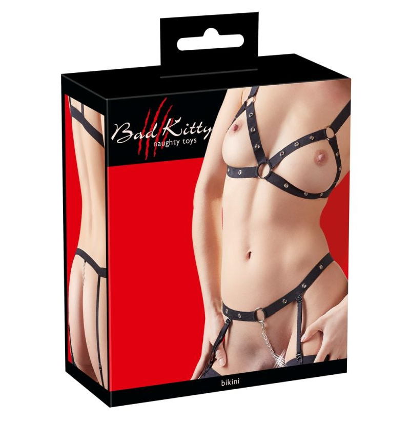 Комплект эластичная сбруя-бикини Bad Kitty Strap Bikini - фото - 1