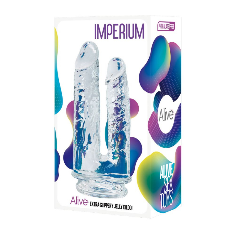 Фаллоимитатор двойной Imperium Jelly Dildo прозрачный - фото - 2