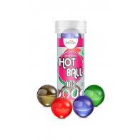 Лубрикант HOT BALL MIX на масляной основе в виде 4 шариков (мята, шоколад, клубники) - фото - 1