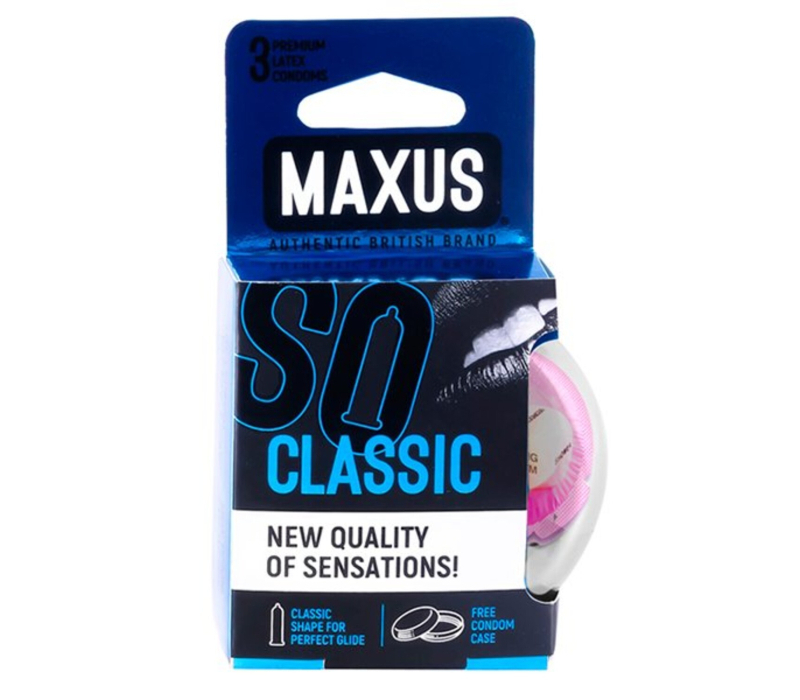 Презервативы MAXUS Classic №3 в пластиковом кейсе, классические, 3 шт - фото - 1