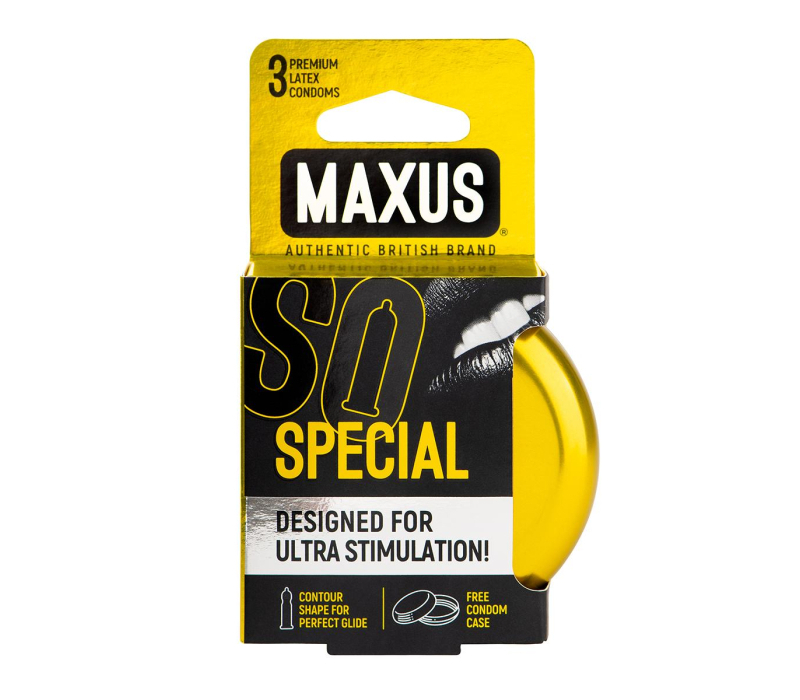 Презервативы MAXUS Special №3 в железном кейсе, точечно-ребристые, 3 шт - фото - 1
