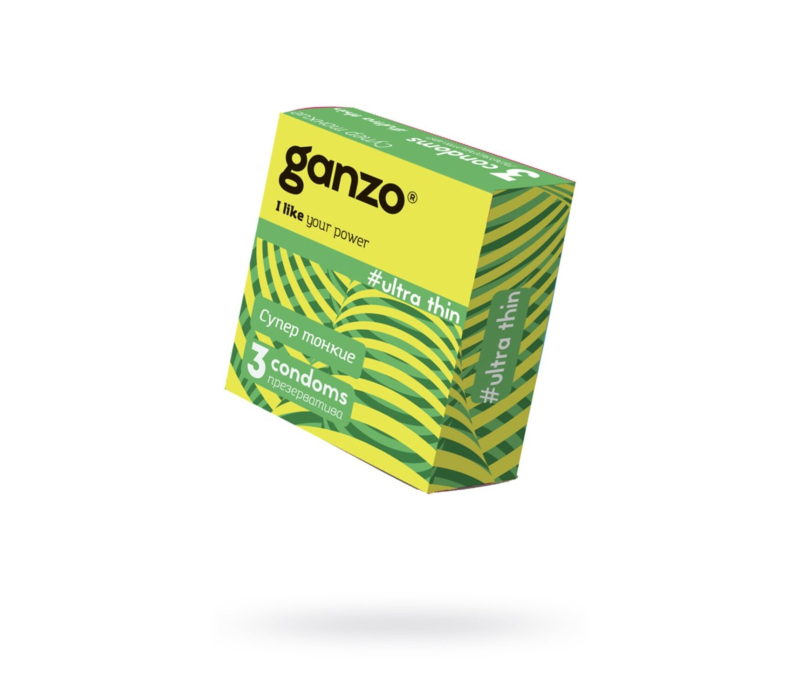 Презервативы Ganzo Ultra thin, ультратонкие, латекс, 18 см, 3 шт - фото - 1