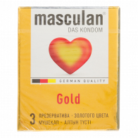 Презервативы Masculan Gold утонченный латекс золотого цвета 3 шт - фото - 1