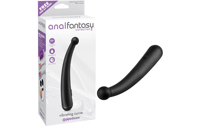Анальный стимулятор VIBRATING CURVE с вибрацией черный - фото - 1